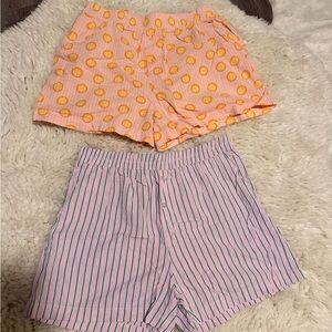Women's Pink and Orange Pajama Shorts Set